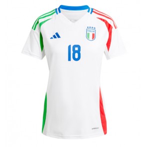 Italien Nicolo Barella #18 Udebanetrøje Dame EM 2024 Kortærmet